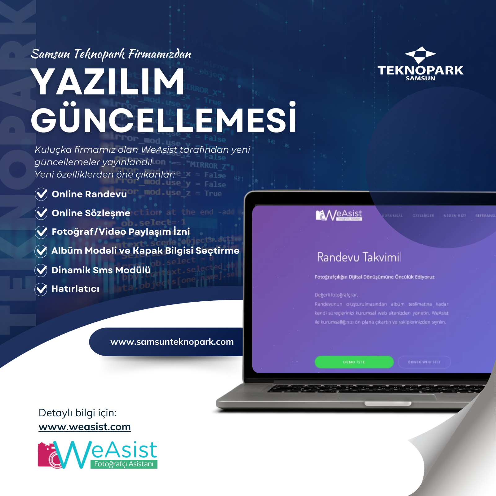 WeAsist Online Fotoğrafçı Asistan Yazılımı